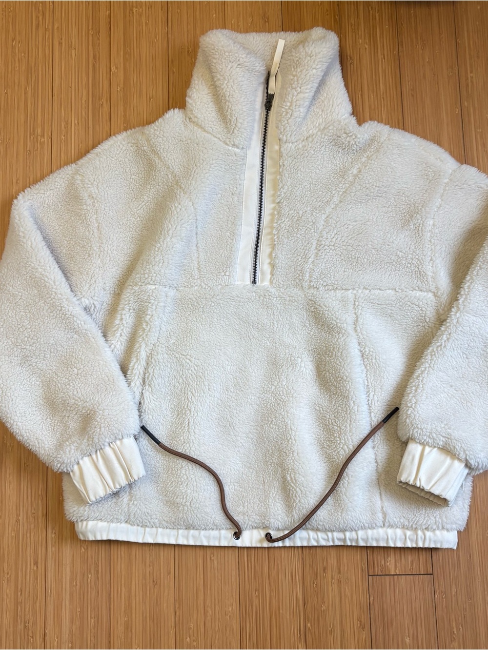Varley Cream Sherpa Zip Pullover